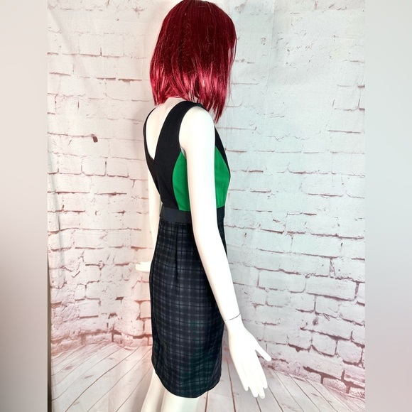 BAILEY 44 Plaid Sheath Cocktail Dress Green and Black Colorblock NWT Size Small - Picture 7 of 16